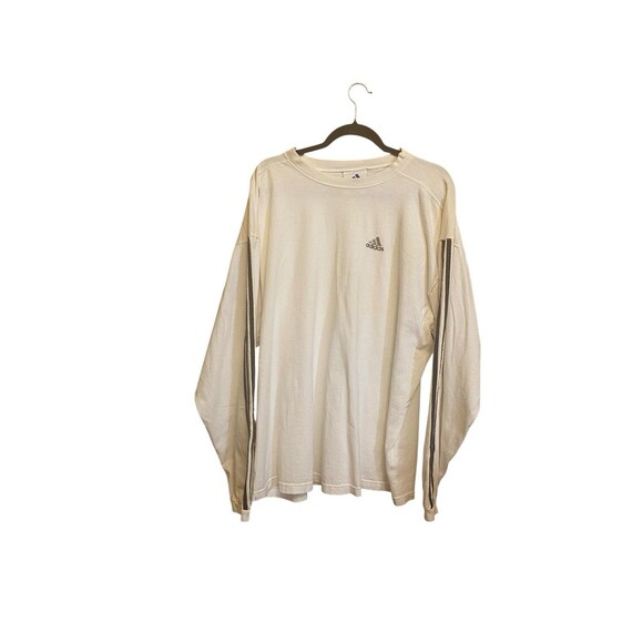 Vintage Adidas Longsleeve T Shirt White Embroidered Sportswear 90s Y2K Sz XXL - Picture 1 of 14